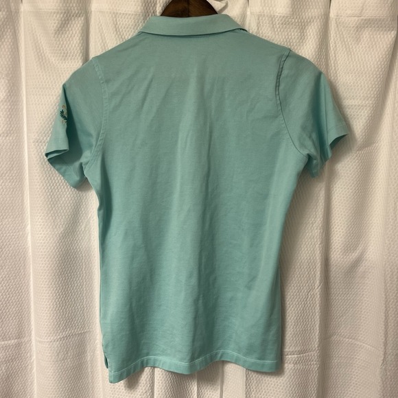 Peter Millar Women Moisture Management Polo Short Sleeve Teal Seafoam Size Small - Picture 4 of 5